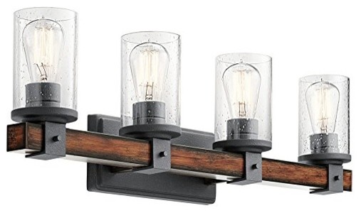 4 Light Barrington 9 In Distressed Black And Wood Cylinder Vanity 5 Light Round Wood And Metal Kitchen Island