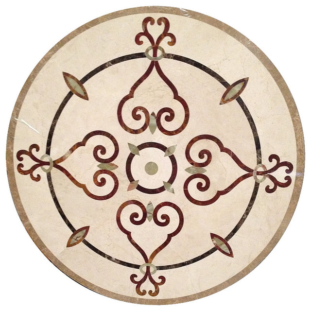 Marble Floor Medallion round Medallion Marble Tile Inlay Traditional