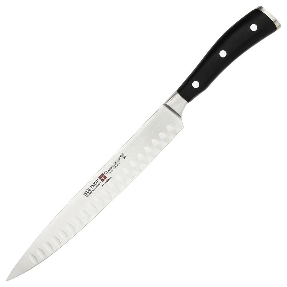 Wusthof Classic Ikon Hollow Edge 9 Inch Carving Knife Traditional