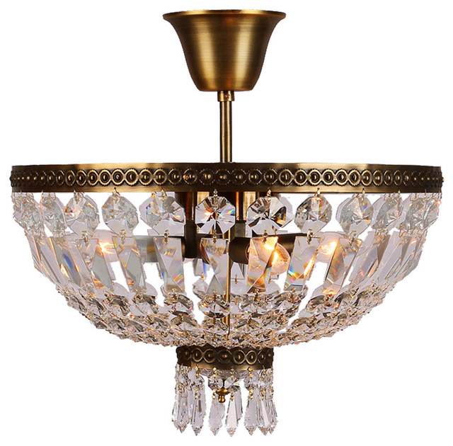 Traditional 4Light Antique Bronze Finish Ceiling Light Traditional
