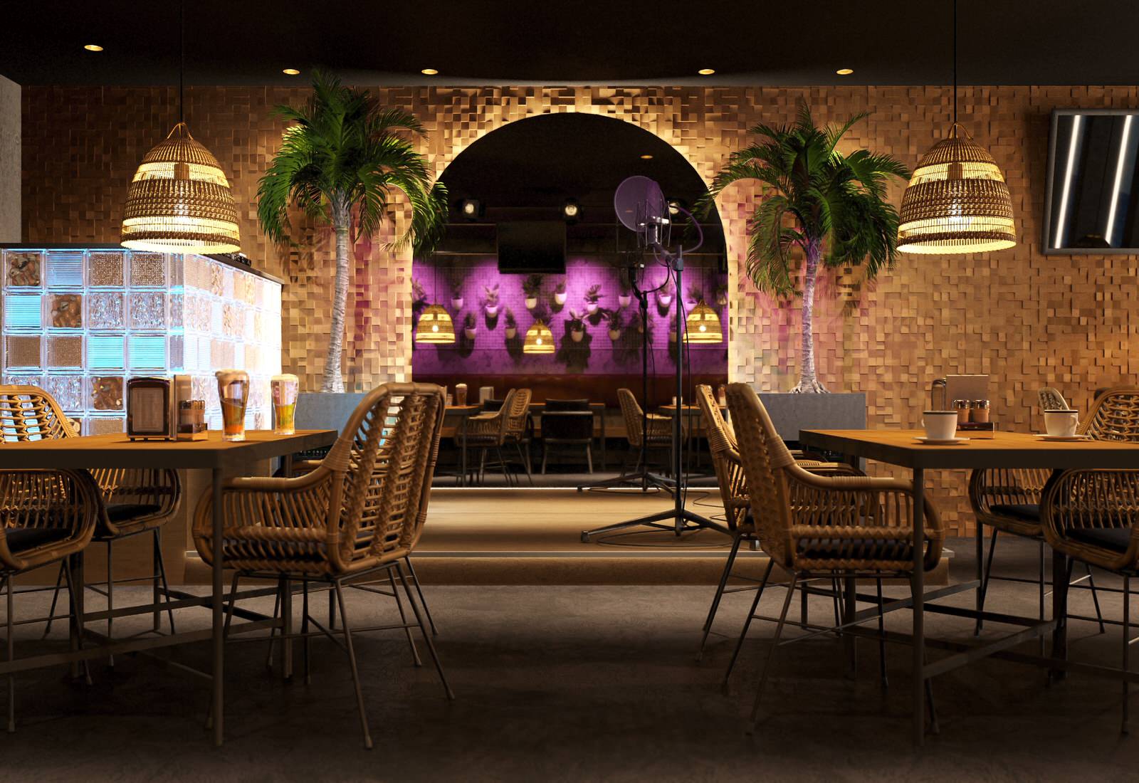 Дизайн-интерьера и визуализация караоке-бара "LAGUNA"