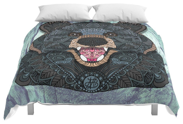 Society6 Ornate Black Bear Comforter Eclectic Comforters And
