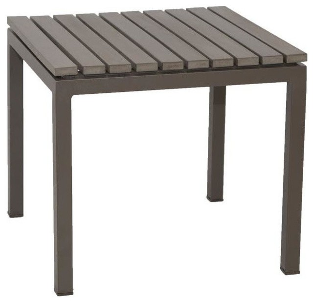 Riviera Outdoor Faux Wood End Table Transitional Side Riviera Outdoor Faux Wood End Table