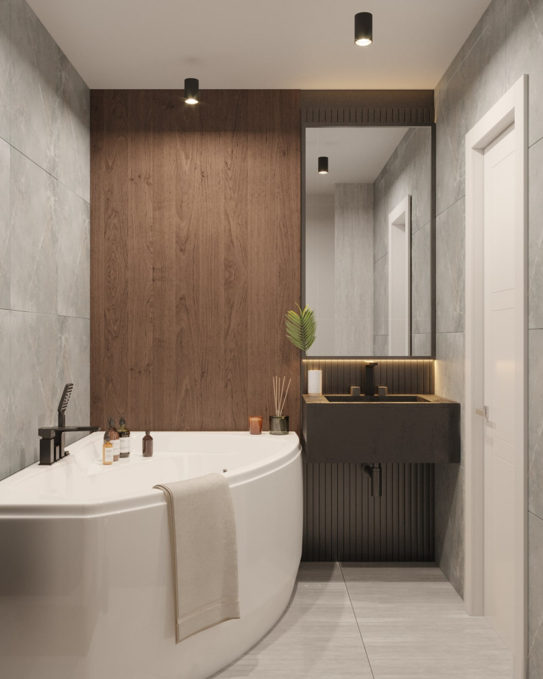 Кухня-гостиная и ванная на Комендантском проспекте