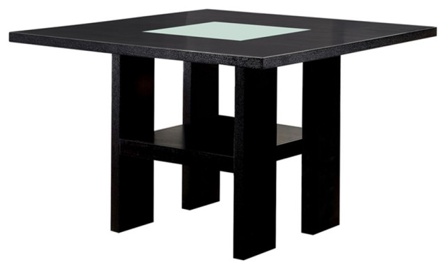 Furniture of America Jalen Solid Wood Counter Dining Table with LED in Black