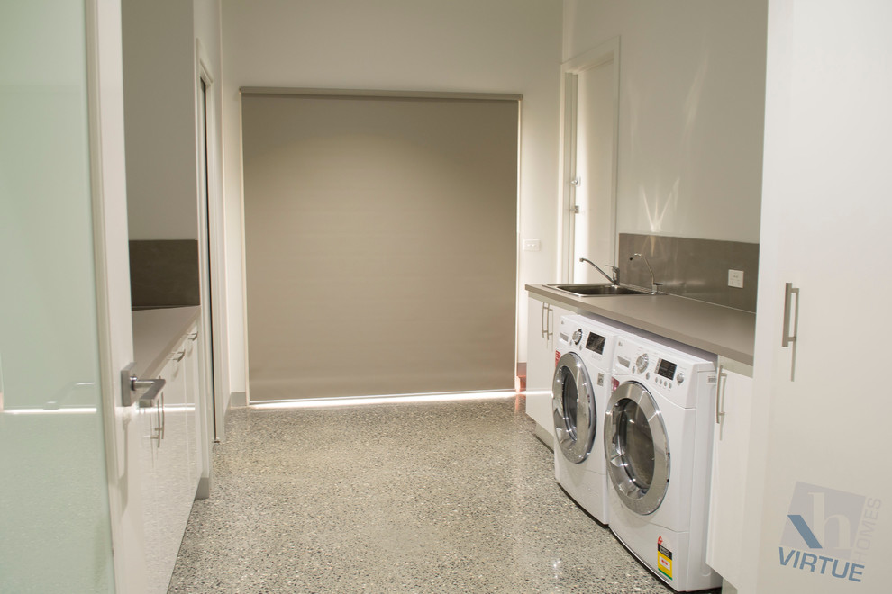 Design ideas for a contemporary laundry room in Melbourne.