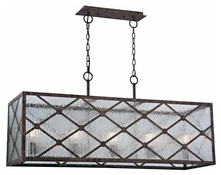 Radley 5 Light Chandelier In Malted Rust Transitional Kitchen Island Lighting by