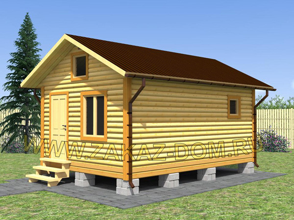 Баня из профилированного бруса (4х6 м) - Проект № Б-11