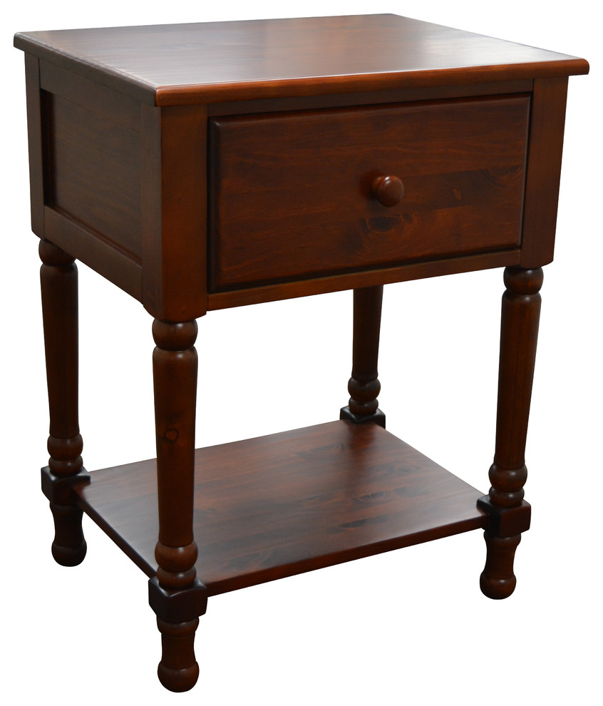 Mantua Traditional Nightstand, Cherry Traditional Nightstands And