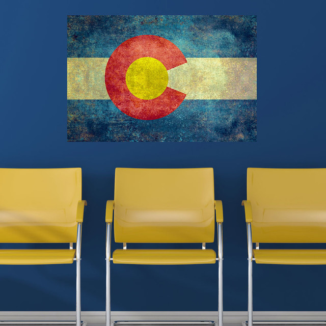 Colorado State Flag Wall Sticker Decal by Bruce Stanfield, Vintage, Medium