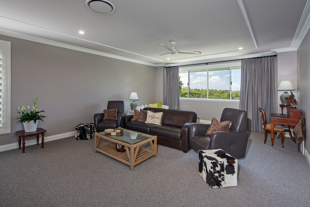 Photo of a beach style living room in Sunshine Coast.