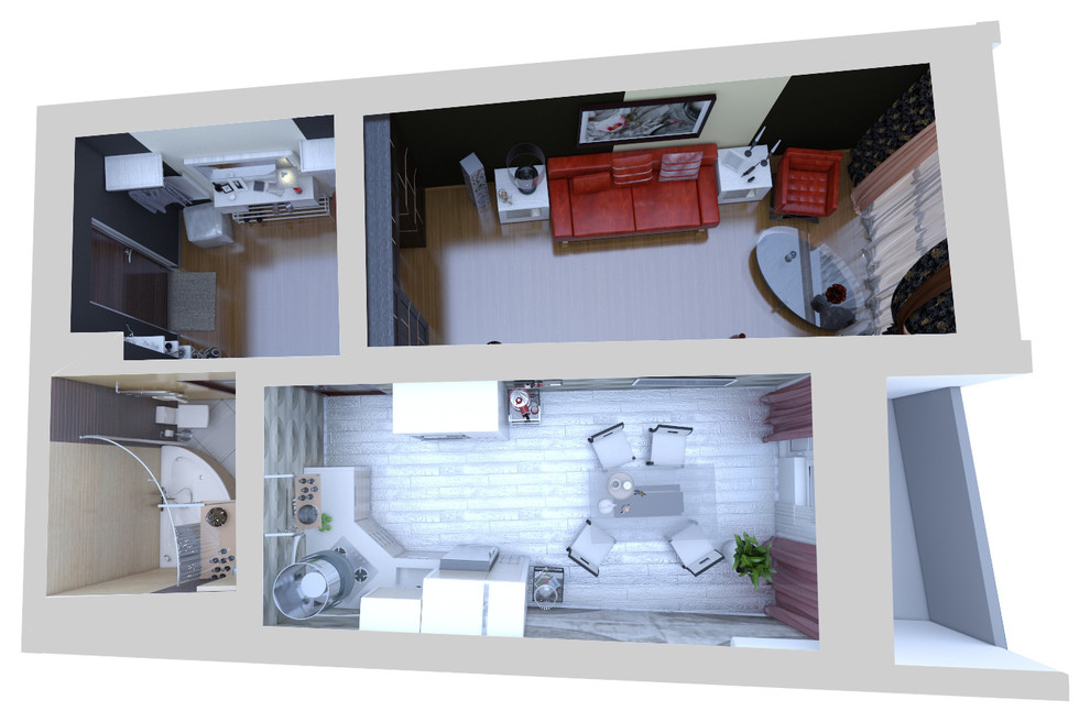 Интерьер Пасечная 1-комнатная