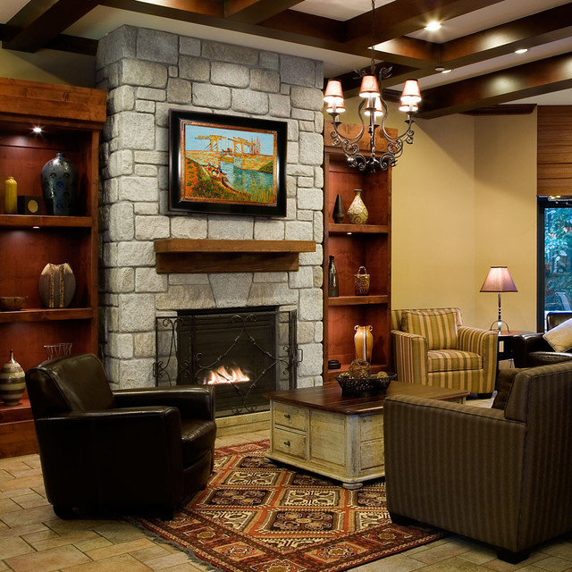 Oil Paintings for Living Rooms Rustic Family Room Wichita by