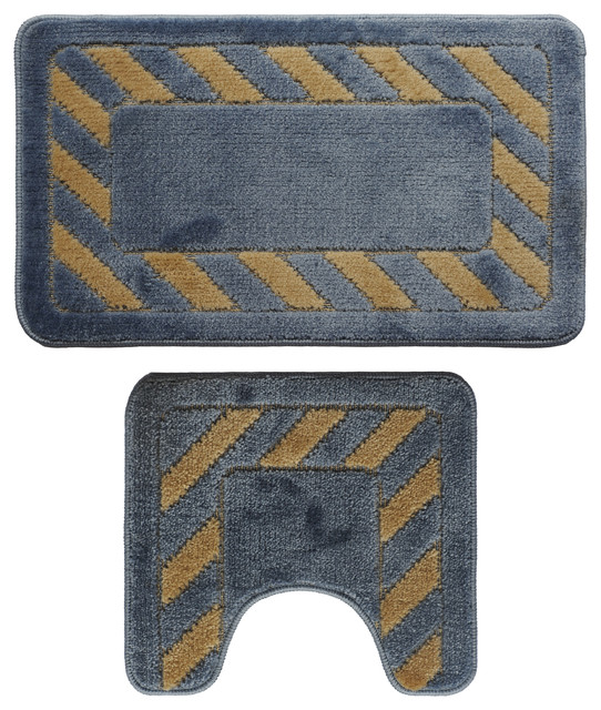 Contemporary Bathroom Mats 2-piece yellow and blue bath mat set - contemporary - bath mats Contemporary Bathroom Mats 2-piece yellow and blue bath mat set - contemporary - bath mats