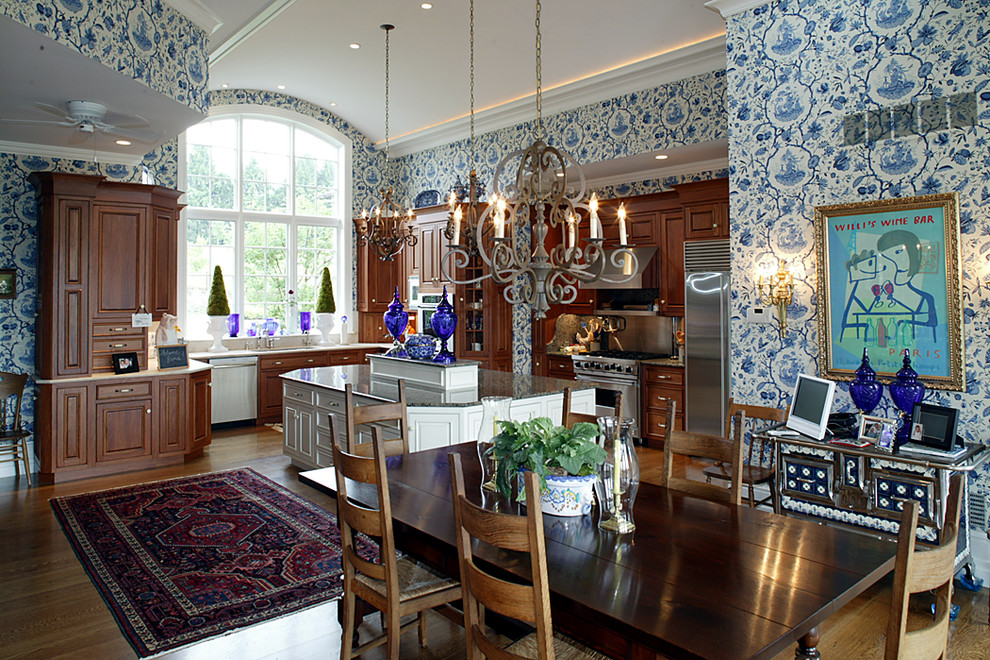 Traditional kitchen in Philadelphia with stainless steel appliances.