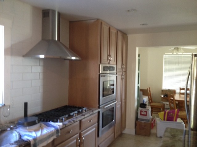 Sara's Contemporary Kitchen Recolor Dove White with gun metal glaze