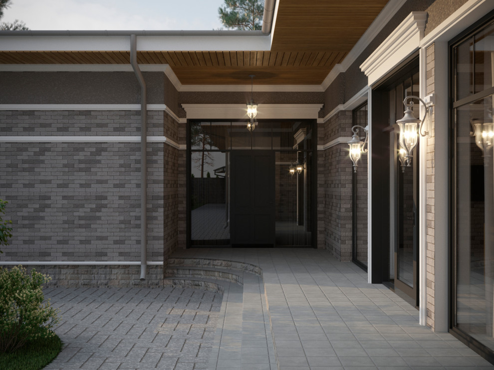 Одноэтажный дом в стиле Райта