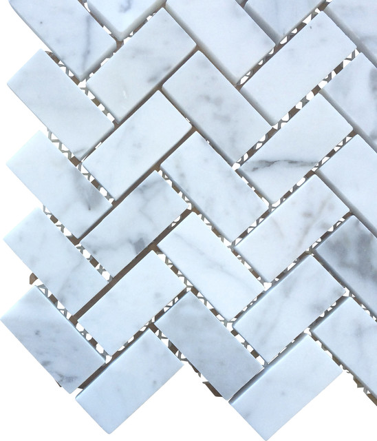 12 X12 Bianco Carrara Honed Marble Herringbone Mosaic Tile 12 X12 Bianco Carrara Honed Marble