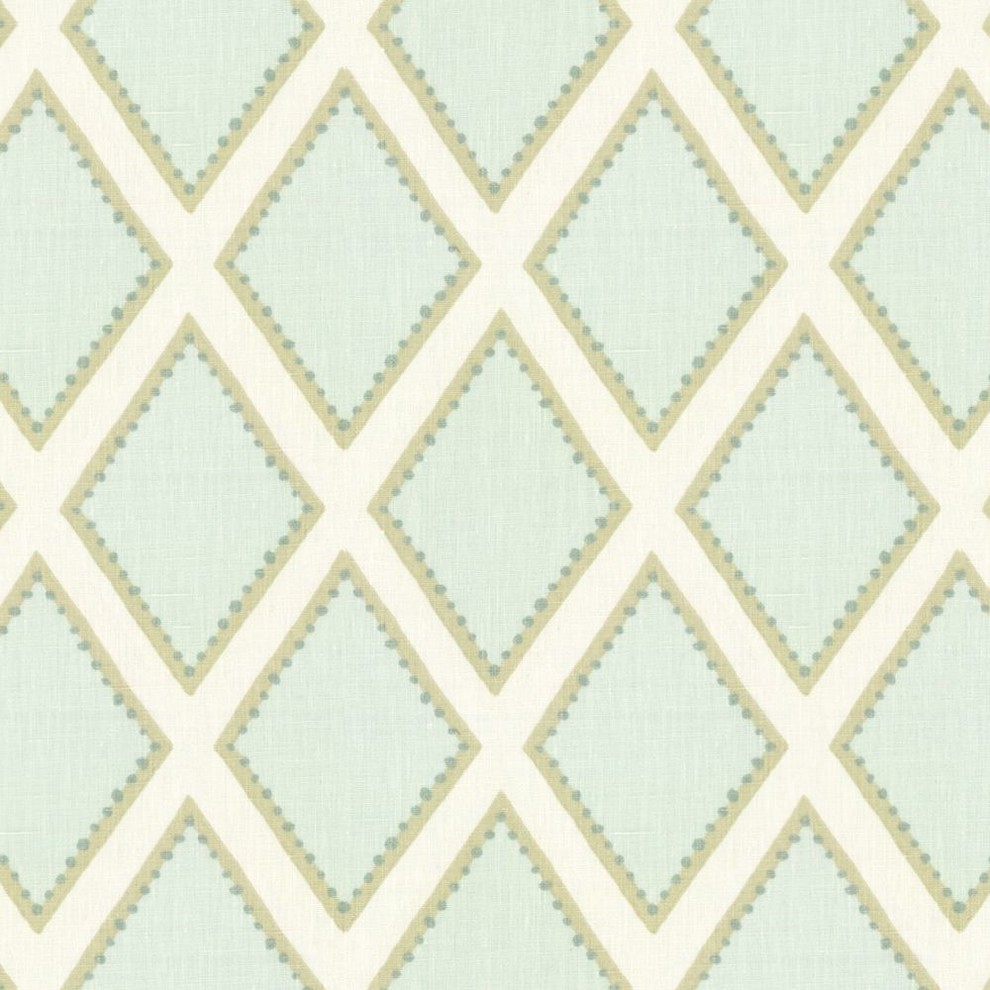 Pastel Aqua Blue Diamond Fabric