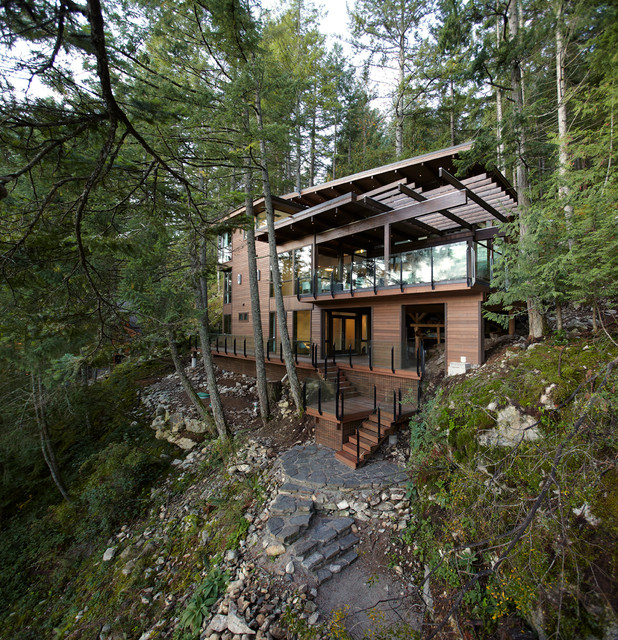 Waterfront Hideaway contemporaneo-fachada