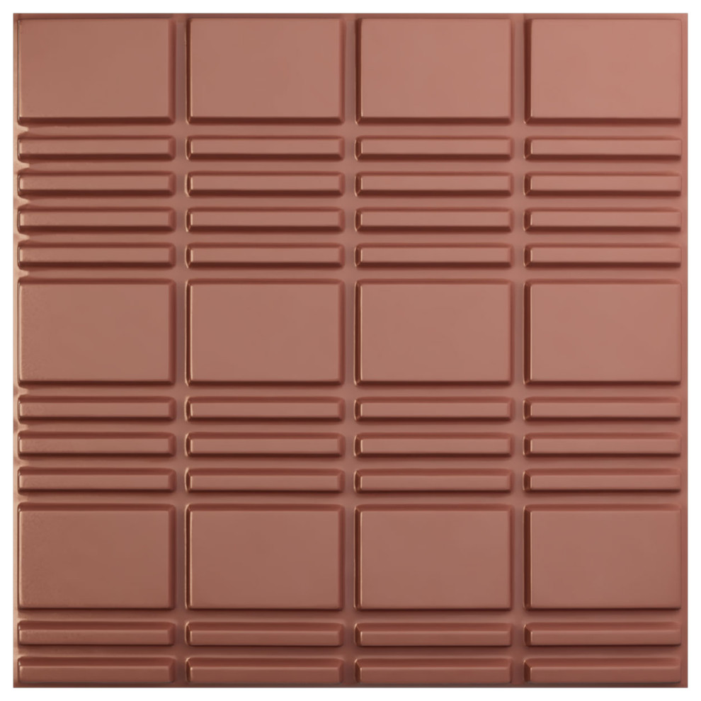 Stacked EnduraWall Decorative 3D Wall Panel, 19.625"Wx19.625"H, Champagne Pink