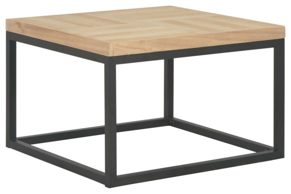 vidaXL Coffee Table 19.7"x19.7"x13" Solid Wood Industrial Coffee