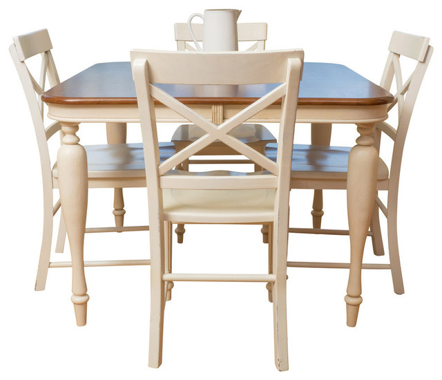 Gdf Studio Bronwen Dark Brown And Antique Style White Dining Table Gdf Studio Bronwen Dark Brown And Antique Style White Dining Table