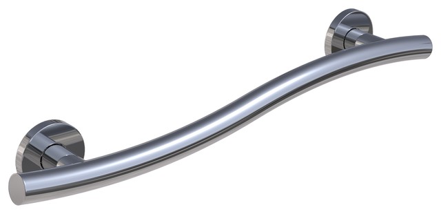 Keeney Wave Designer Grab Bar Polished Chrome Transitional Wave Designer Grab Bar Polished Chrome
