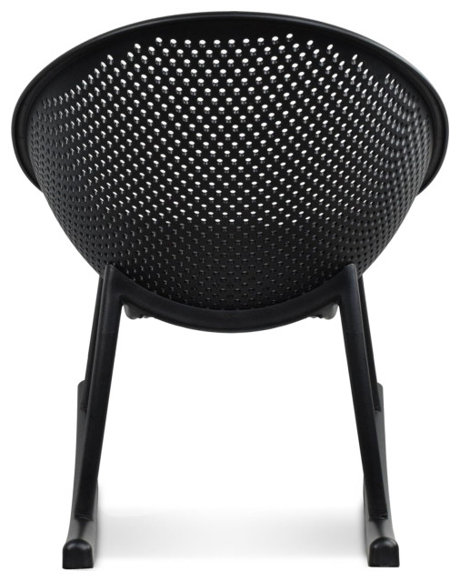 Modern Patio Rocking Chair, Perforated Egg Plastic Seat With Sturdy ...