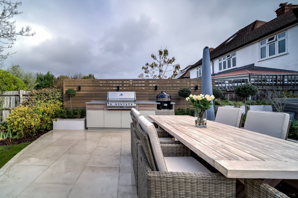 Contemporary Nature-Inspired Outdoor Kitchen in Bromley - Contemporary ...