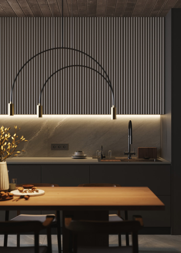 Кухня в большом доме.