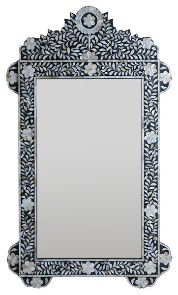 Inlaid Mother-of-Pearl Flower Mirror