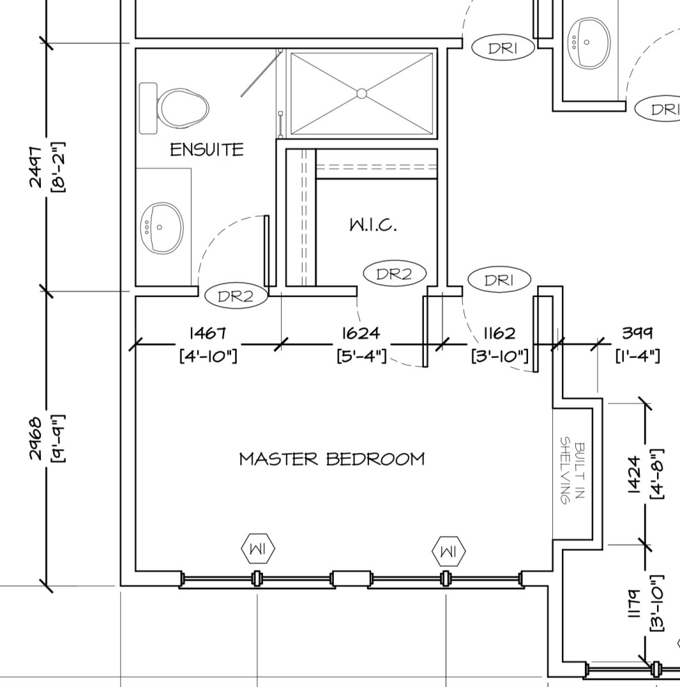 Long narrow bedroom layout and bed size choice need advice