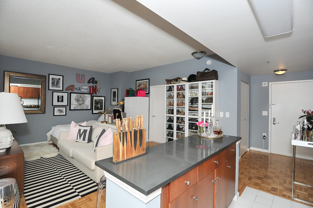 Charming 500sq ft Studio fusion-living-room