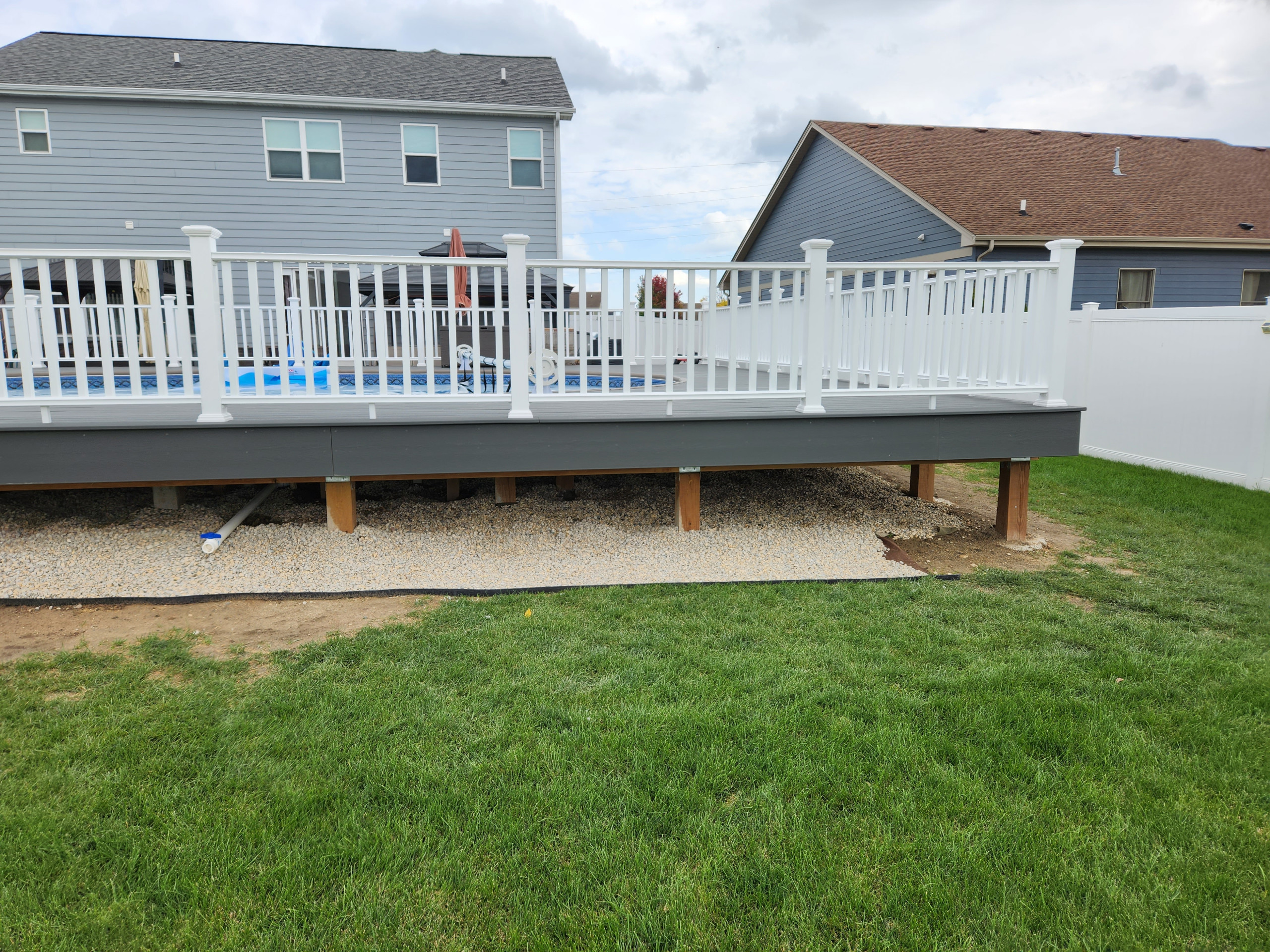 Composite deck around pool