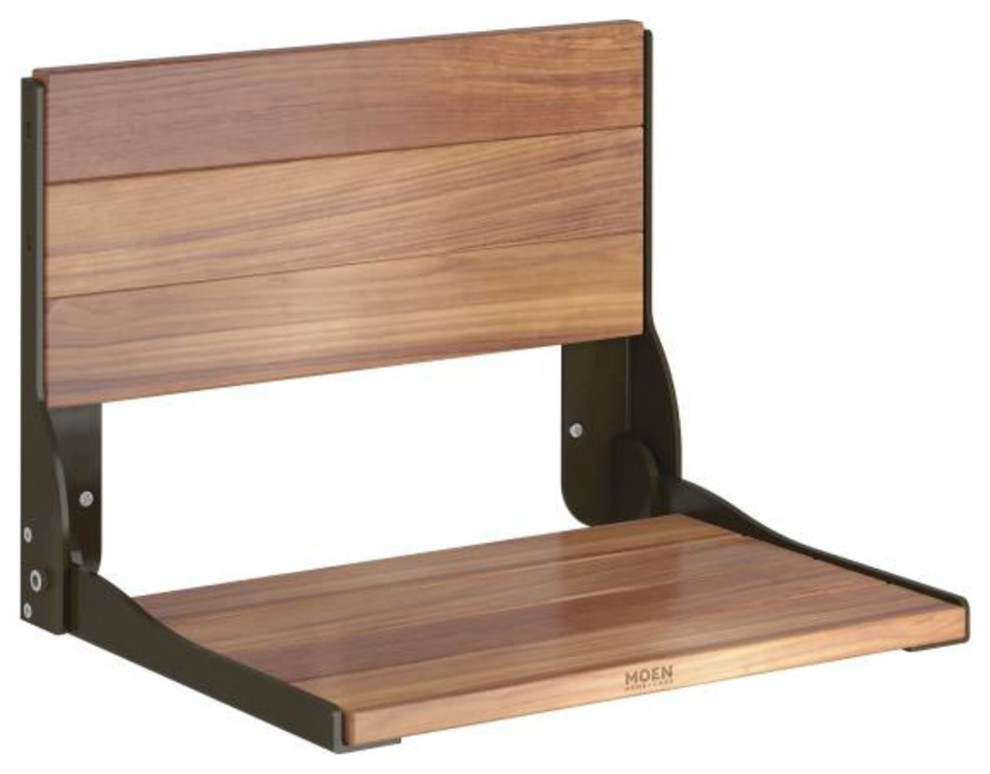 Moen DN7110OWB Wall Mounted Wood Shower Seat from the Home Care