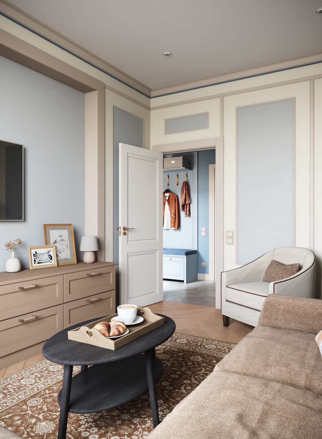 Квартира в голубых оттенках