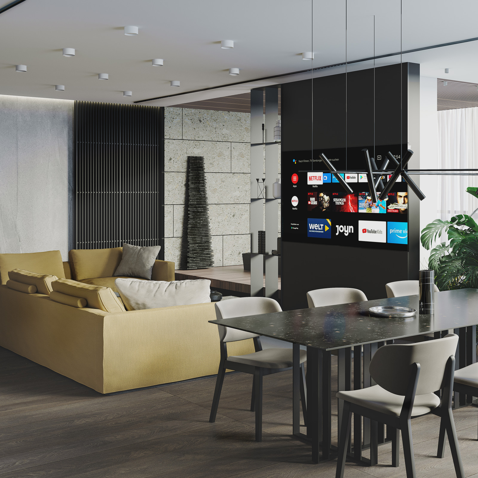 Кухня гостиная в ЖК Малахит г.Краснодар