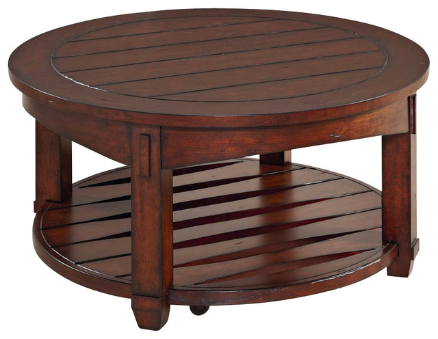 Hammary Tacoma Round Tail Table In Rustic Brown Transitional Hammary Tacoma Round Tail Table In Rustic Brown