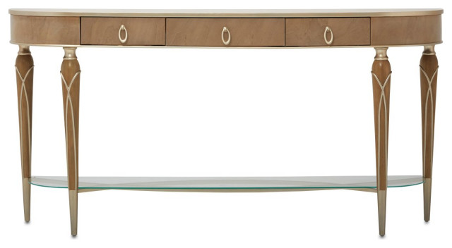Aico Amini Villa Cherie Console Table in Caramel - Traditional ...