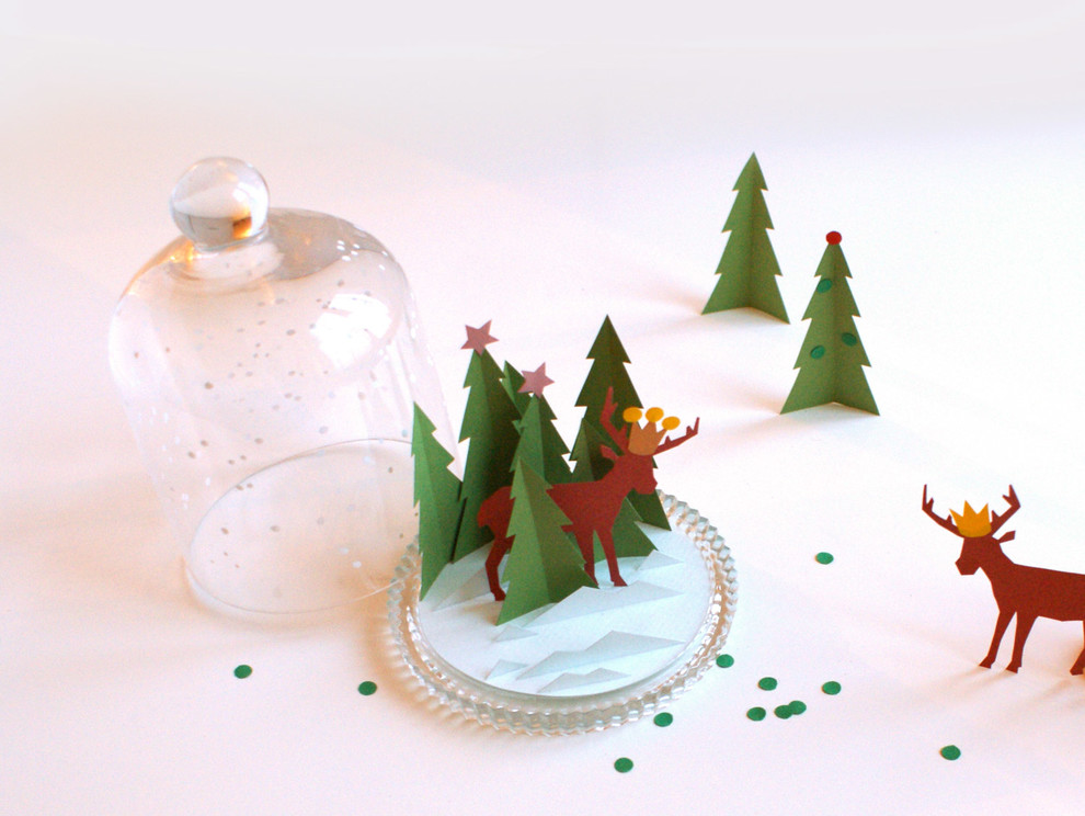 Ideen mit Herz Stencil per punzonatura, case, abeti e fiocchi di neve