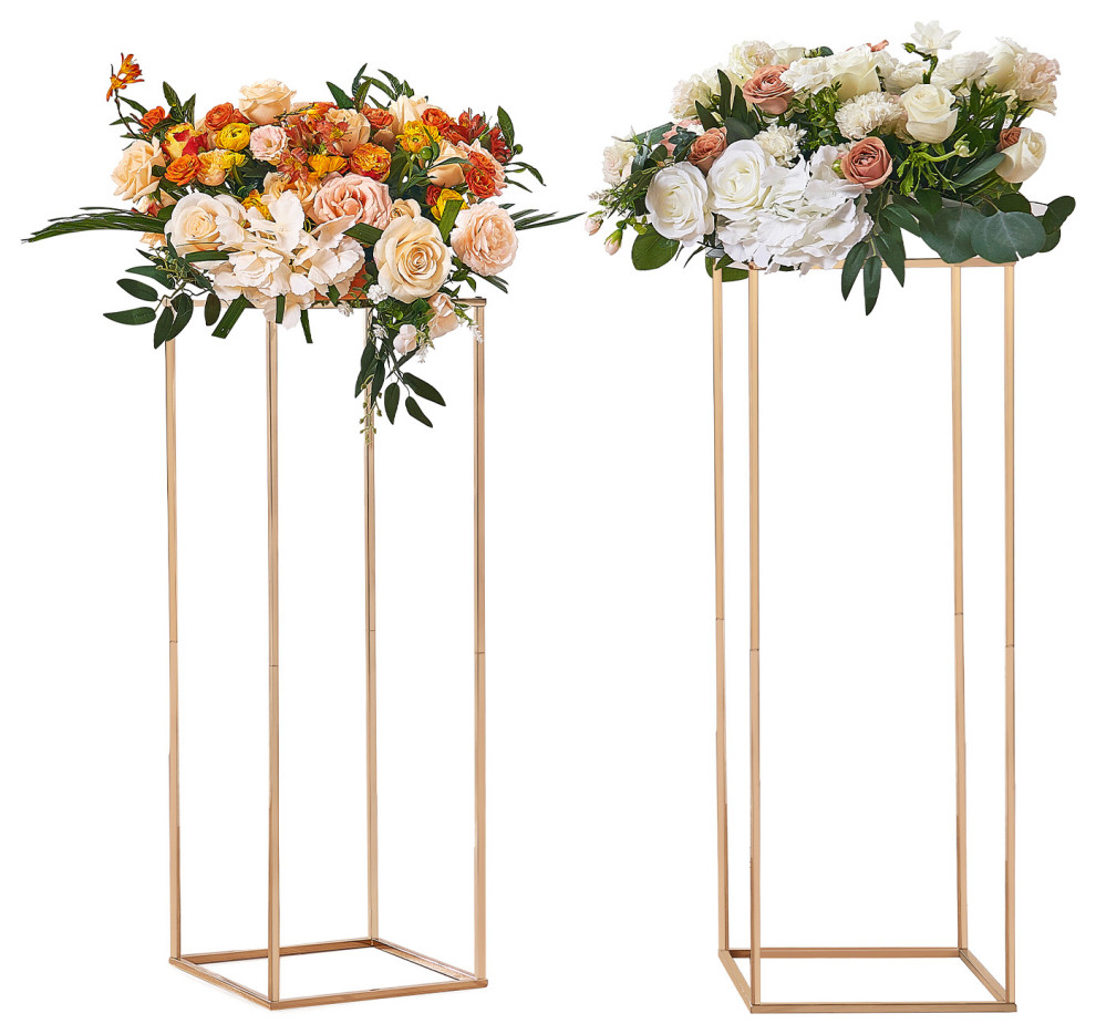 VEVOR 2PCS 31.5inch Tall Wedding Flower Stand Metal Gold Floral Display ...