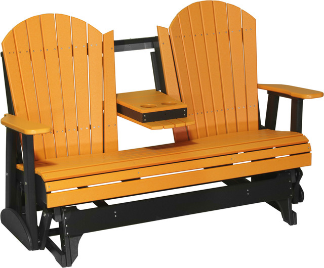 5' Poly Adirondack Glider Bench Contemporary Outdoor Gliders by
