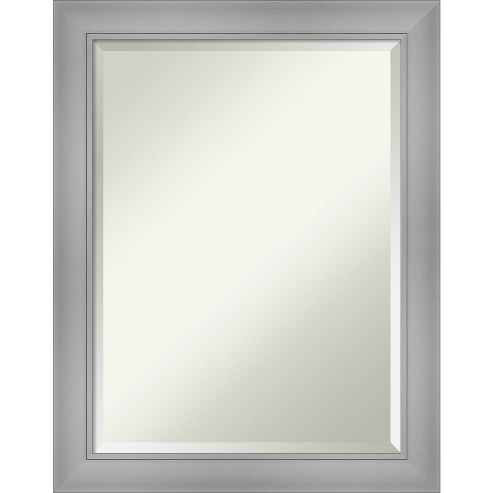 Flair Polished Nickel Beveled Bathroom Wall Mirror - 22 x 28 in.