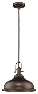 Virginia Indoor 1-Light Mini Pendant With Metal Shade Oil Rubbed Bronze