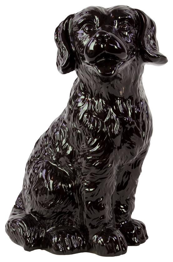 Urban Trends Ceramic Dog Statue With Black Contemporary Decorative