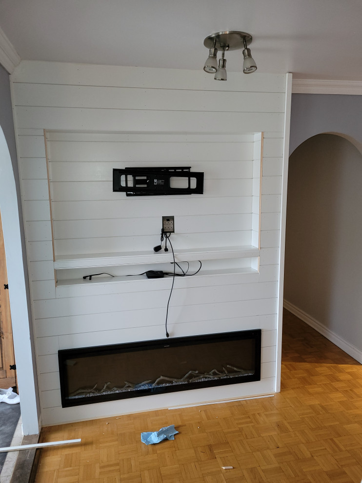 Media wall with Fireplace
