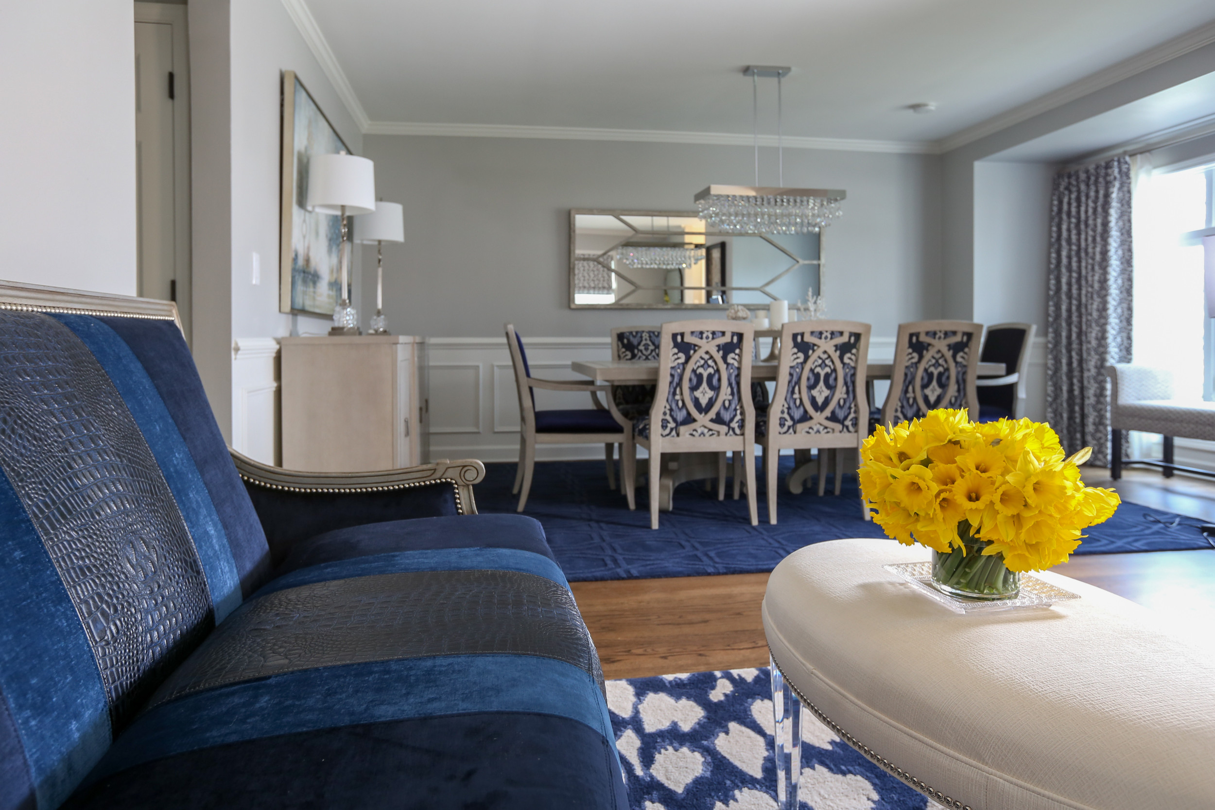 Striking Blue Dining Room