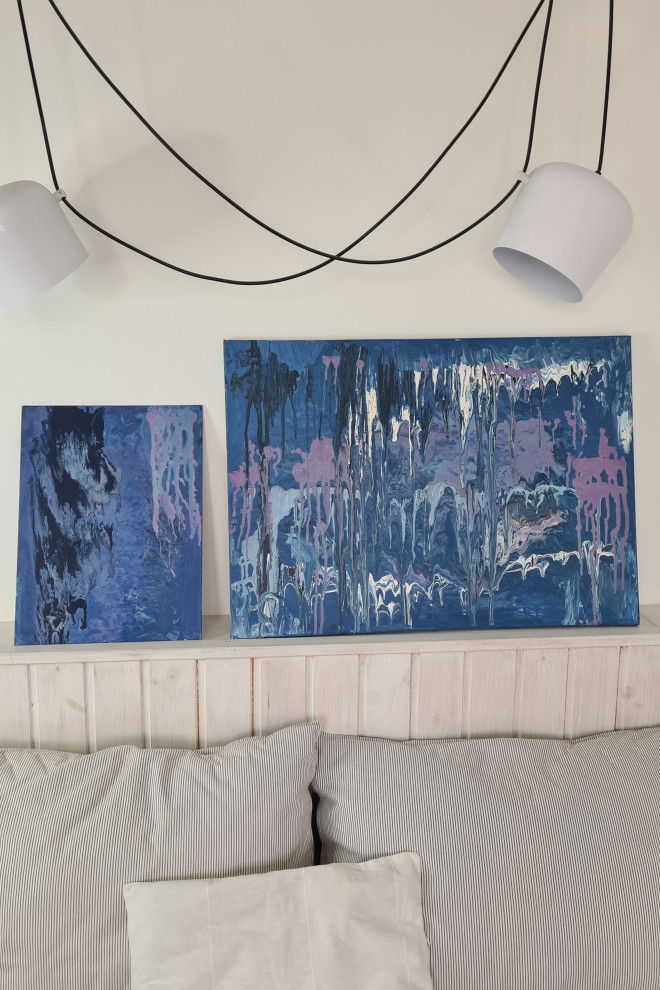 Картина абстракция синяя. ILLUSION