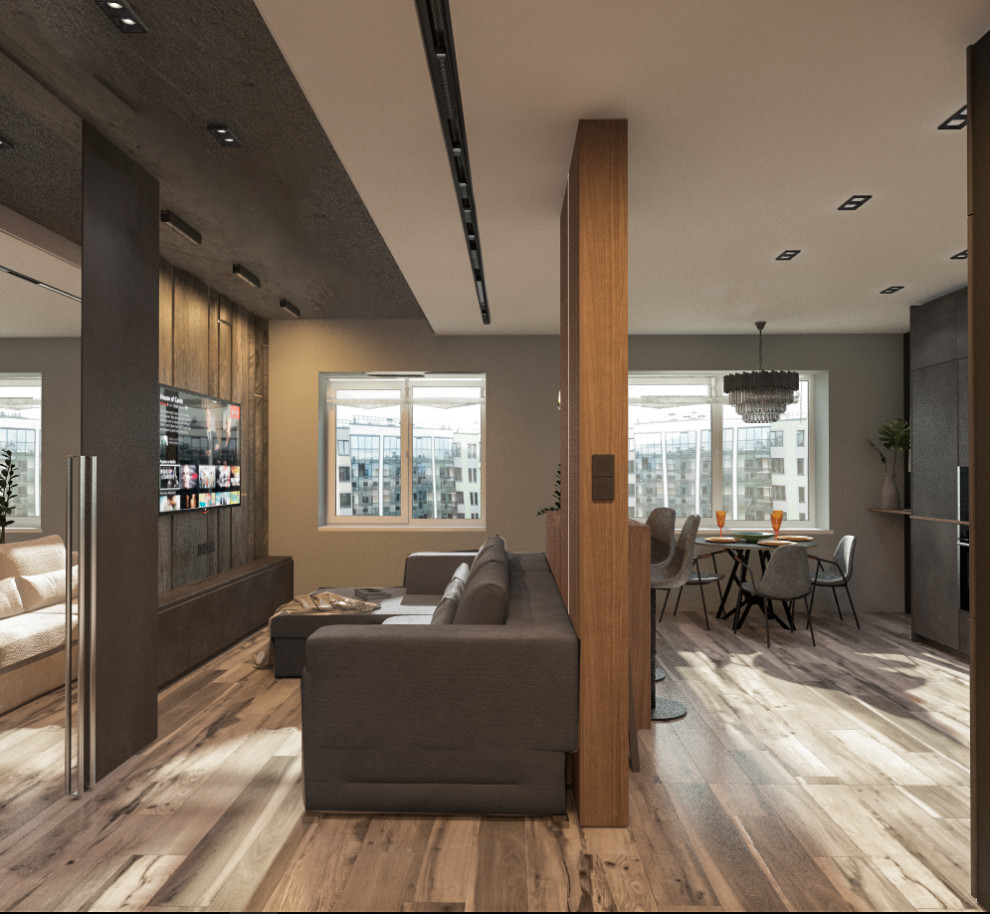 Совмещенная кухня гостиная